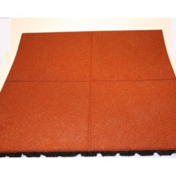 Støtabsorberende matte rød 1x1m