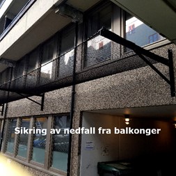 Sikring av nedfall fra ballkong